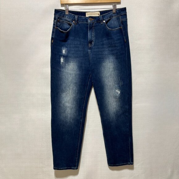 Soft Surroundings Jeans Women's 12 Blue Ultimate Girlfriend High Rise Straight - Picture 1 of 12